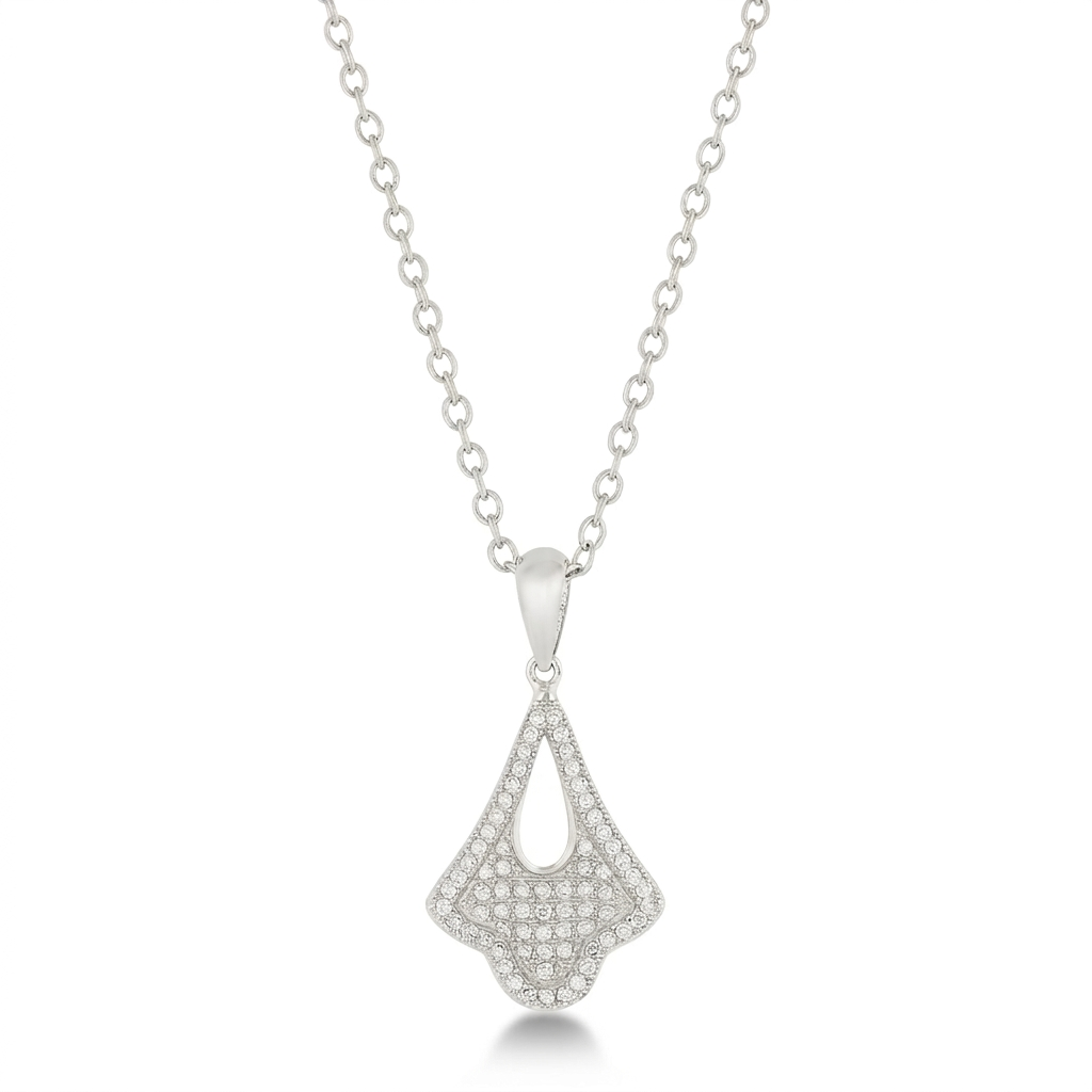 Avera Elegant Tear Drop Dangle Pendant in Polished Silver by Avera Group