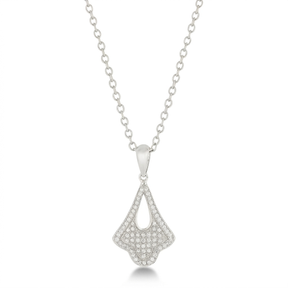 Avera Elegant Tear Drop Dangle Pendant in Polished Silver by Avera Group