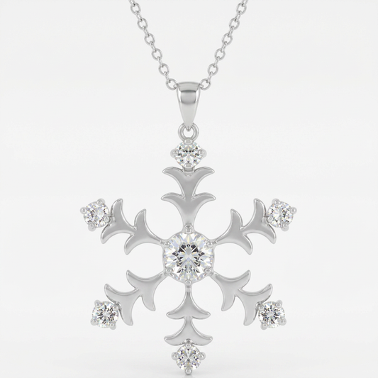 Avera Winter Elegance Snowflake Pendant in Sterling Silver by Avera Group