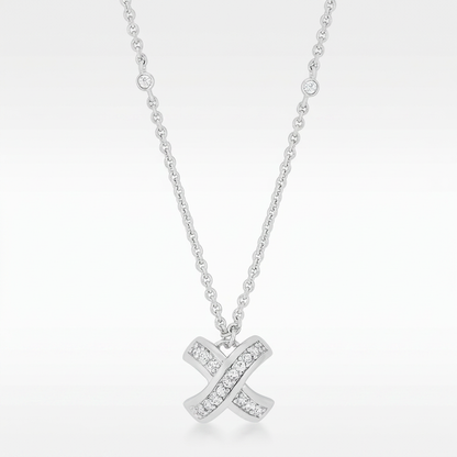 Avera Timeless Pave Necklace In Sterling Silver by Avera Group