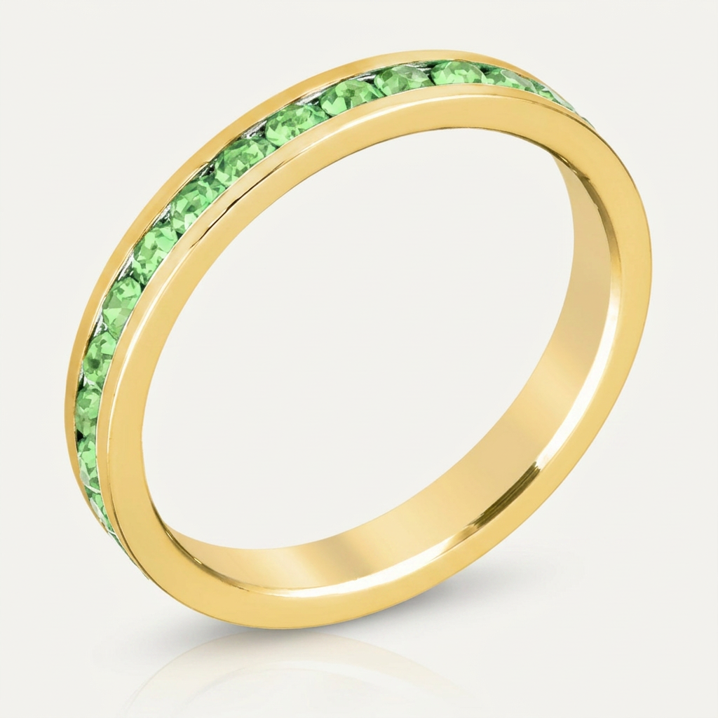 Avera Stylish Stackables Peridot Crystal Ring - Light Green by Avera Group
