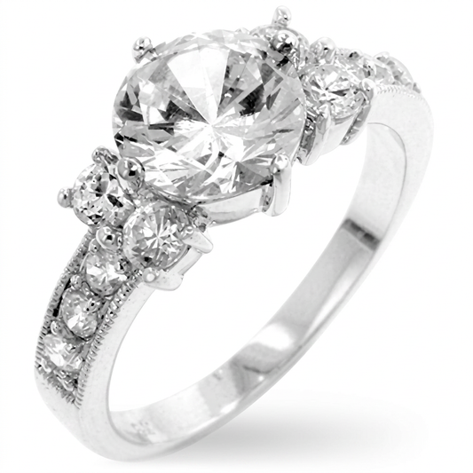 Avera Simplicity Engagement Ring in Sterling Silver by Avera Group