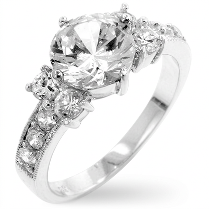 Avera Simplicity Engagement Ring in Sterling Silver by Avera Group