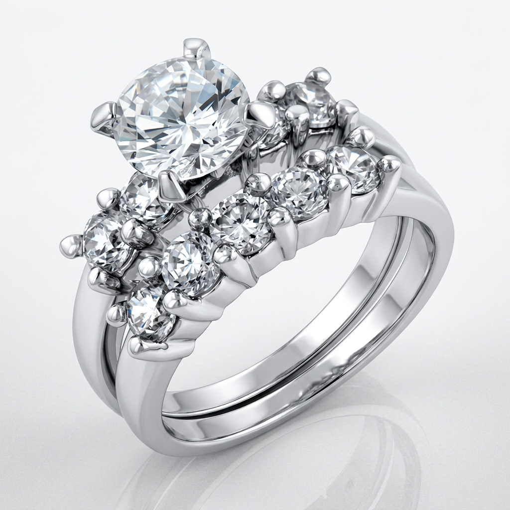 Avera Timeless Elegance Classic Wedding Set in Sterling Silver by Avera Group
