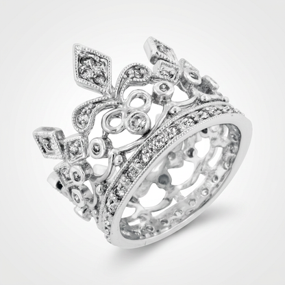 Avera Cubic Zirconia Crown Eternity Ring in Sterling Silver by Avera Group
