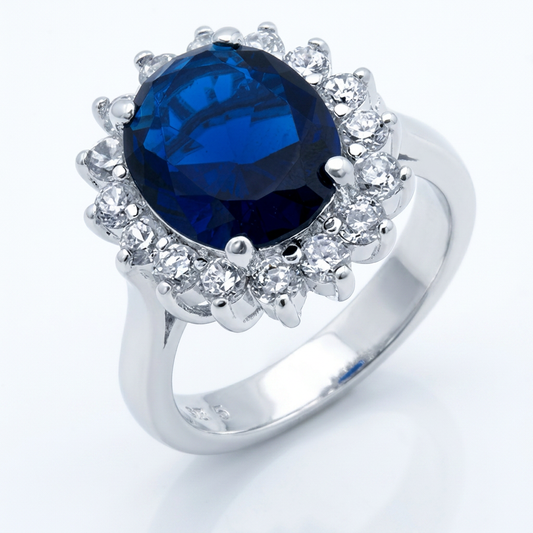 Avera Royal Ring in Dark Blue Size 5 Statement Jewelry by Avera Group