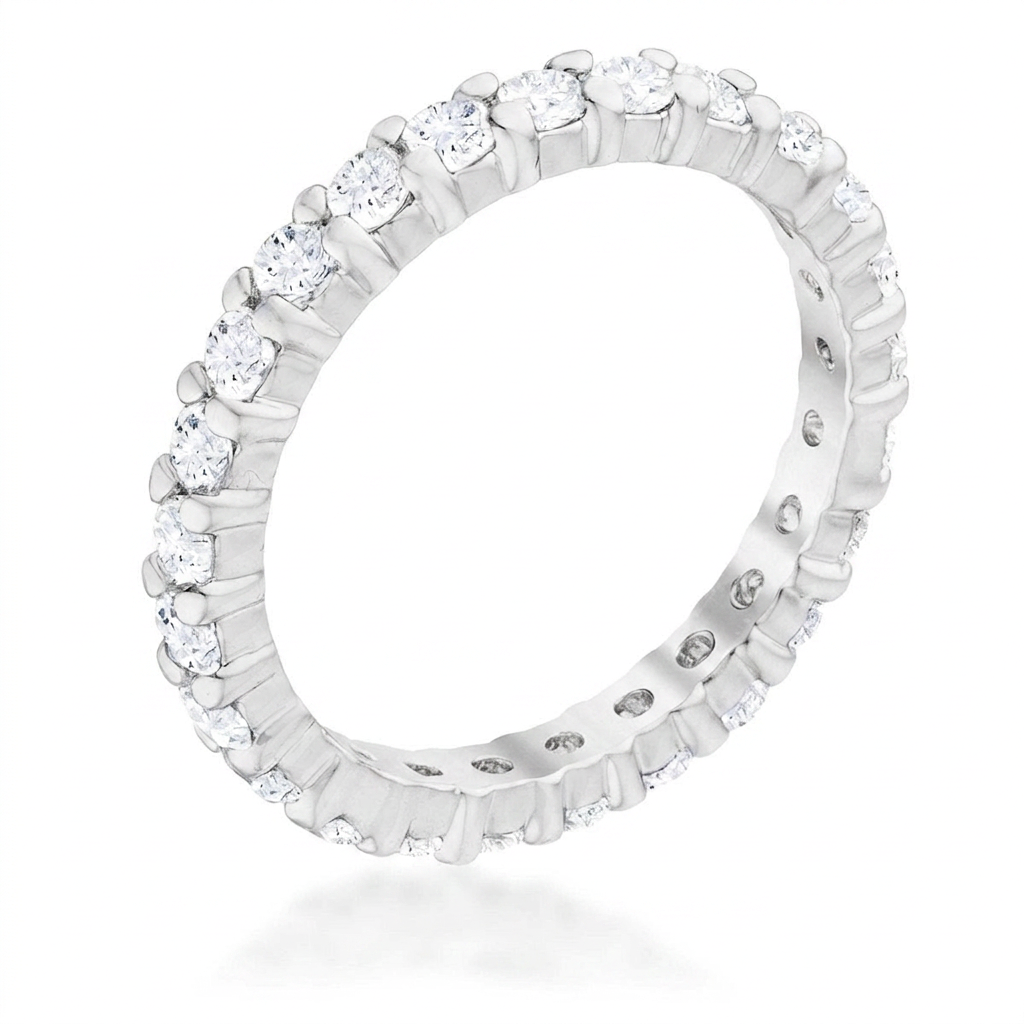 Avera Fitzgerald Cubic Zirconia Eternity Band Ring 5 / Silver by Avera Group