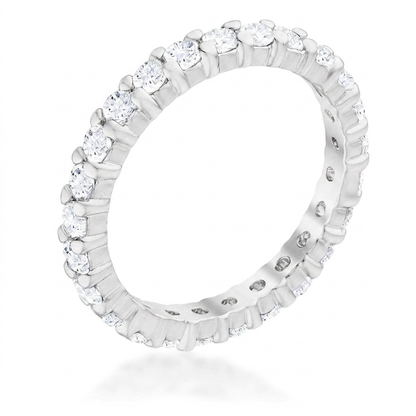Avera Fitzgerald Cubic Zirconia Eternity Band Ring 5 / Silver by Avera Group