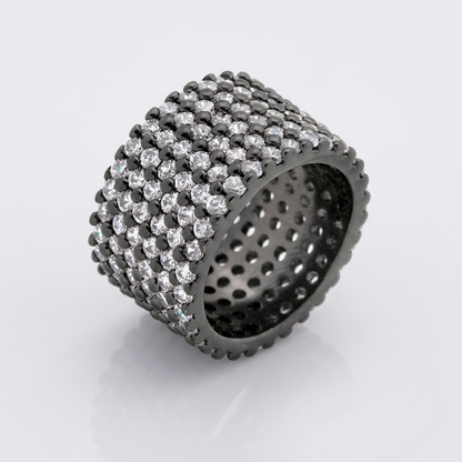 Avera Wide Pave Cubic Zirconia Ring In Black Finish by Avera Group
