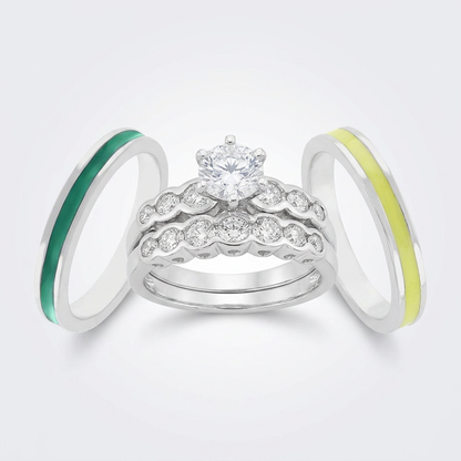 Avera Graduated Wedding Set 5 / Silver Eternity Band Collection by Avera Group