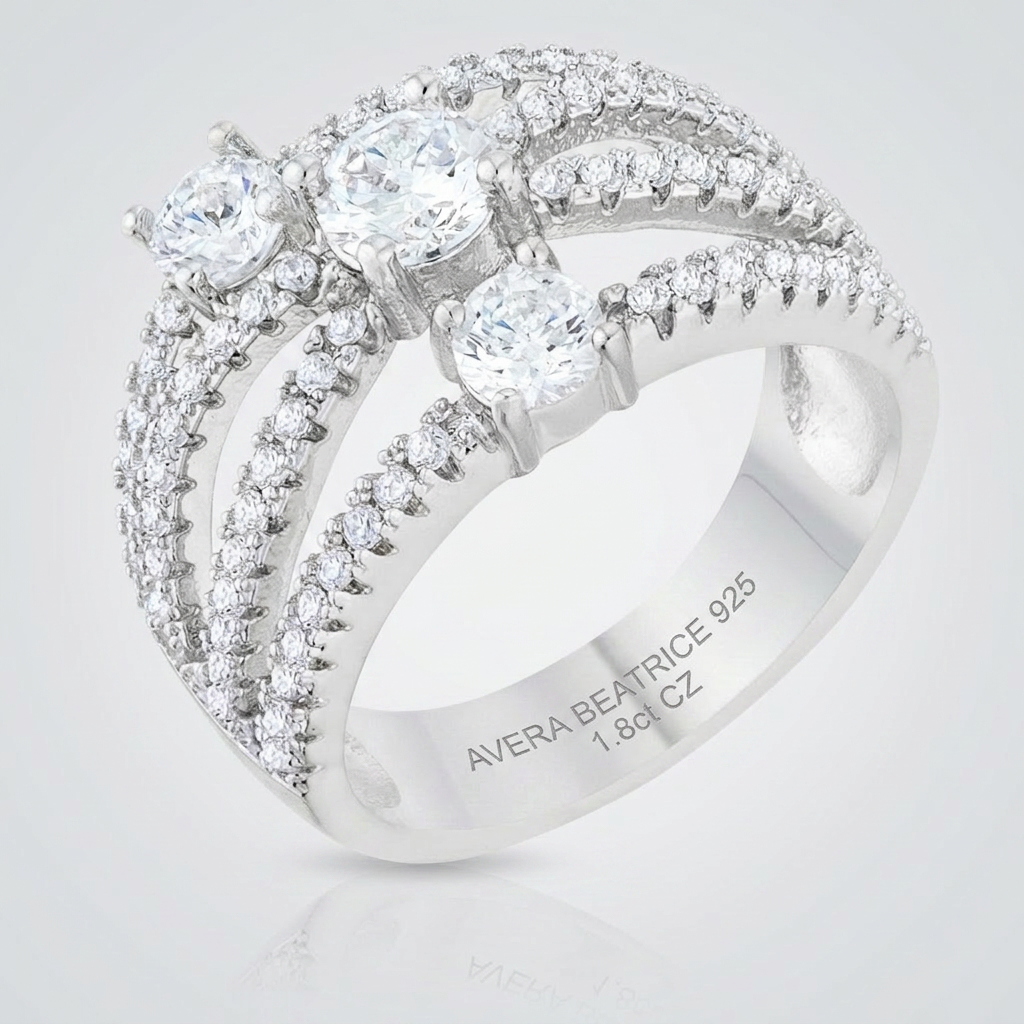 Avera Beatrice 1.8ct Cubic Zirconia Statement Ring in Silver by Avera Group