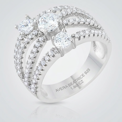 Avera Beatrice 1.8ct Cubic Zirconia Statement Ring in Silver by Avera Group