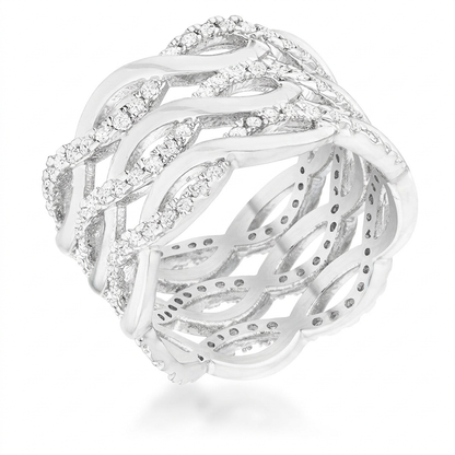 Avera Contemporary 0.88ct Cubic Zirconia Twist Wide Cocktail Ring by Avera Group