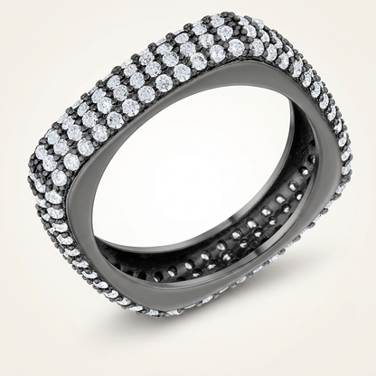 Avera Jana 1.29ct Cubic Zirconia Hematite Square Band Ring by Avera Group