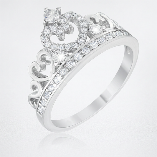 Avera Aurora 0.34ct Heart Crown Sterling Silver Ring by Avera Group