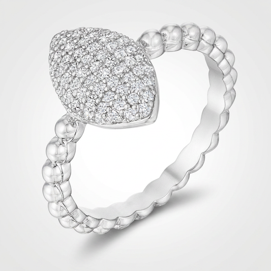 Avera .3Ct Oval-Designed Ring With Cubic Zirconia In Silver by Avera Group
