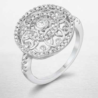 Avera Interlocking Circles Ring with Cubic Zirconia in Silver by Avera Group