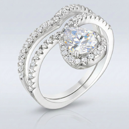 Avera 1.75Ct Chevron Wedding Set With Cubic Zirconia by Avera Group