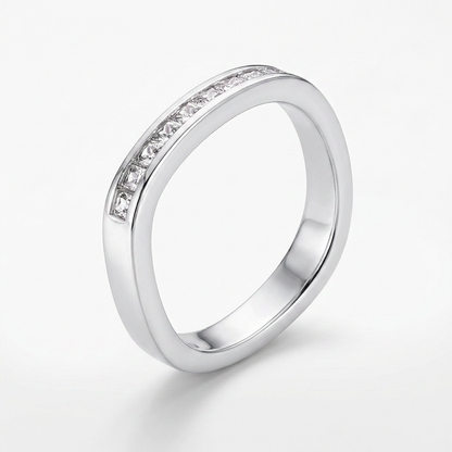 Avera .9Ct Channel Set Princess Cut Plated Square Shaped Stackable Band by Avera Group