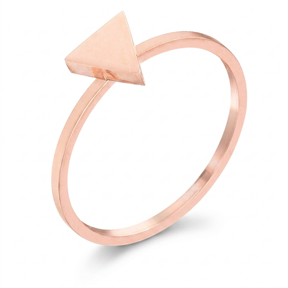Avera Stainless Steel Triangle Stackable Ring In Pink by Avera Group