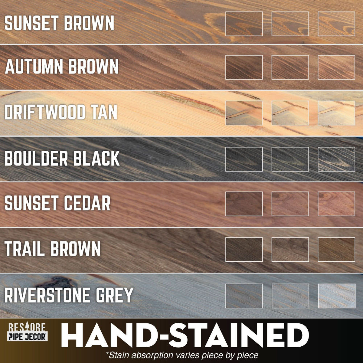RESTORE Autumn Brown 24 in. Wood Shelf (Wood Only) by PIPE DECOR