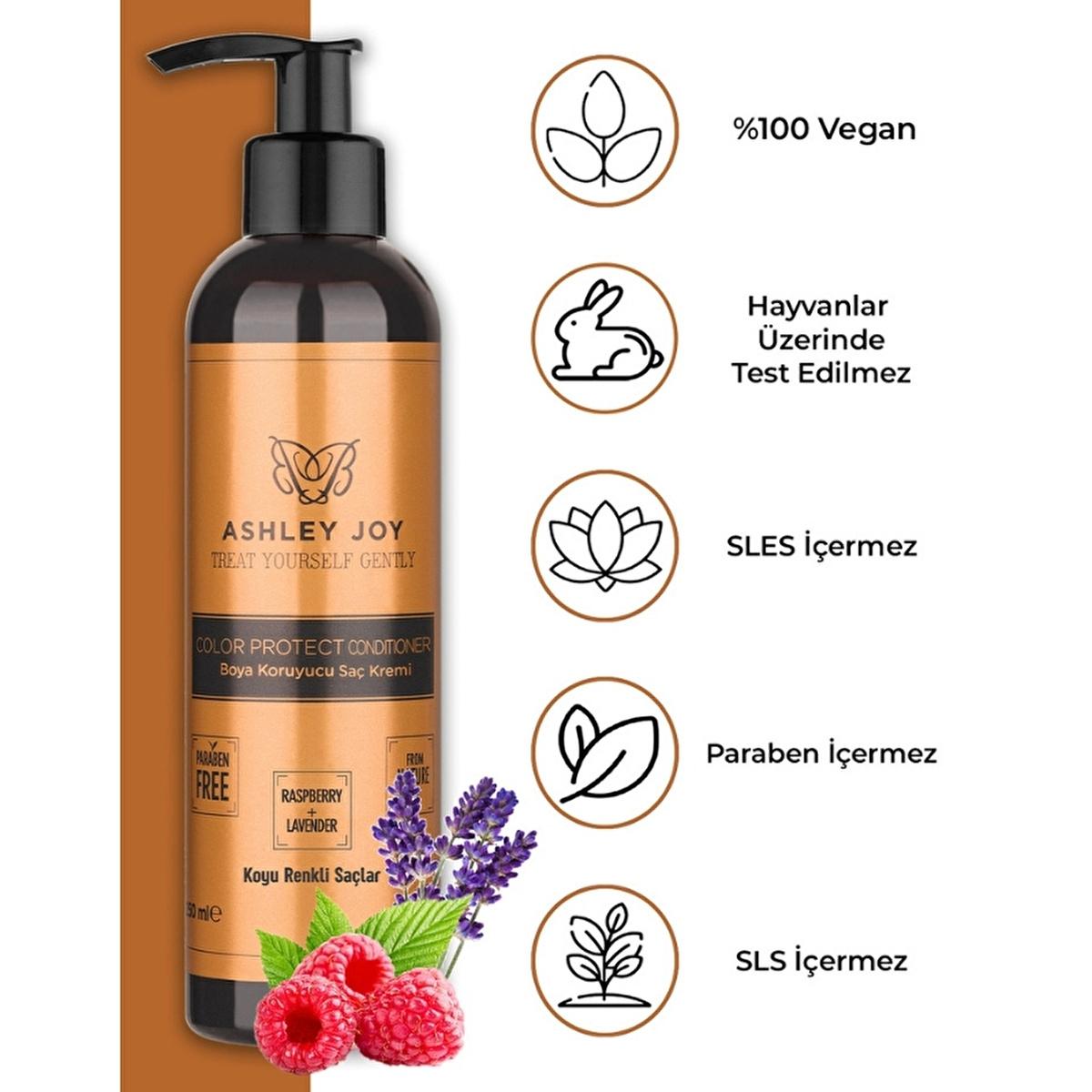 Ashley Joy Color Protecting Hair Conditioner for Dark Dyed Hair - Raspberry & Lavender - Enhances Shine & Vibrancy by Beauty Care Bag