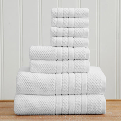 Great Bay Home Giuliana checkered jacquard cotton bath towel set