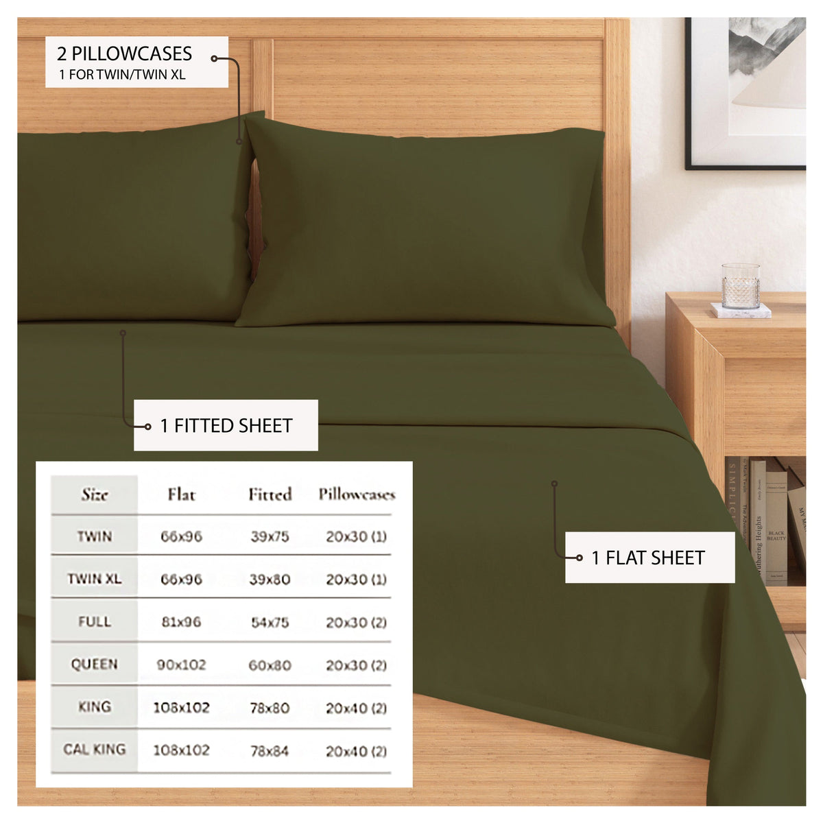 Cotton Solid Flannel Sheet - Nordic Collection by Great Bay Home
