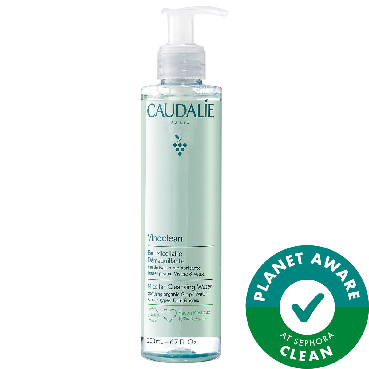 Vinoclean Micellar Water: Gentle Makeup Remover, Cleanser & Hydrator for Sensitive Skin - Vegan & Natural Skincare by Beauty Care Bag