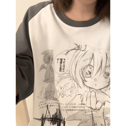 Loose Fit Cartoon Print T-Shirt HarajukuWomen T-shirtsTorqelo.com