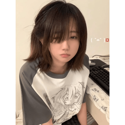 Loose Fit Cartoon Print T-Shirt HarajukuWomen T-shirtsTorqelo.com