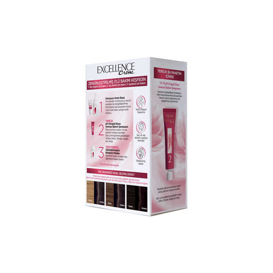 L'Oreal Paris Excellence Creme Permanent Hair Dye 2 Black by Beauty Care Bag