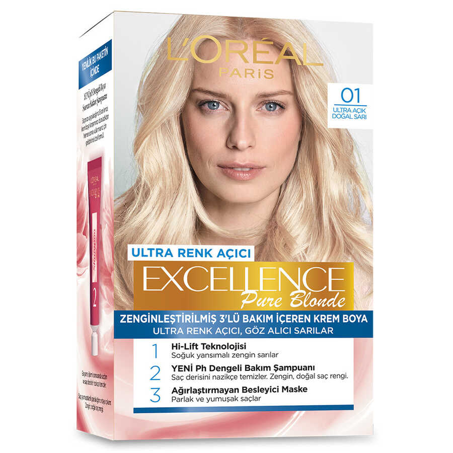 L'Oreal Paris Excellence Pure Blonde Hair Dye 01 Ultra Light Blonde by Beauty Care Bag