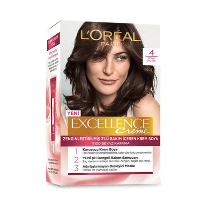 Loreal Excellence Creme Hair Dye 4 Dark Brown 1 PackHair CareTorqelo.com