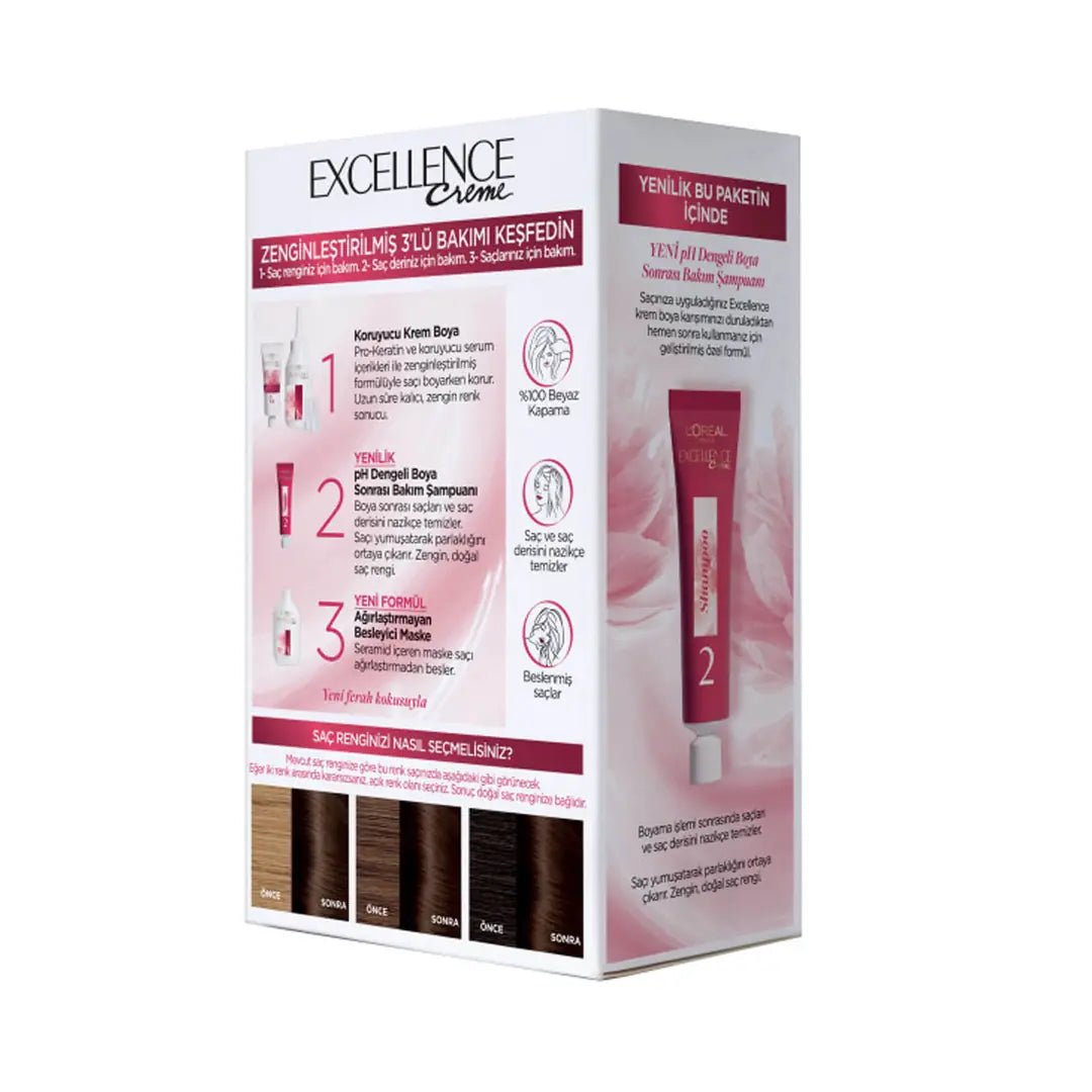 Loreal Excellence Creme Hair Dye 4 Dark Brown 1 PackHair CareTorqelo.com