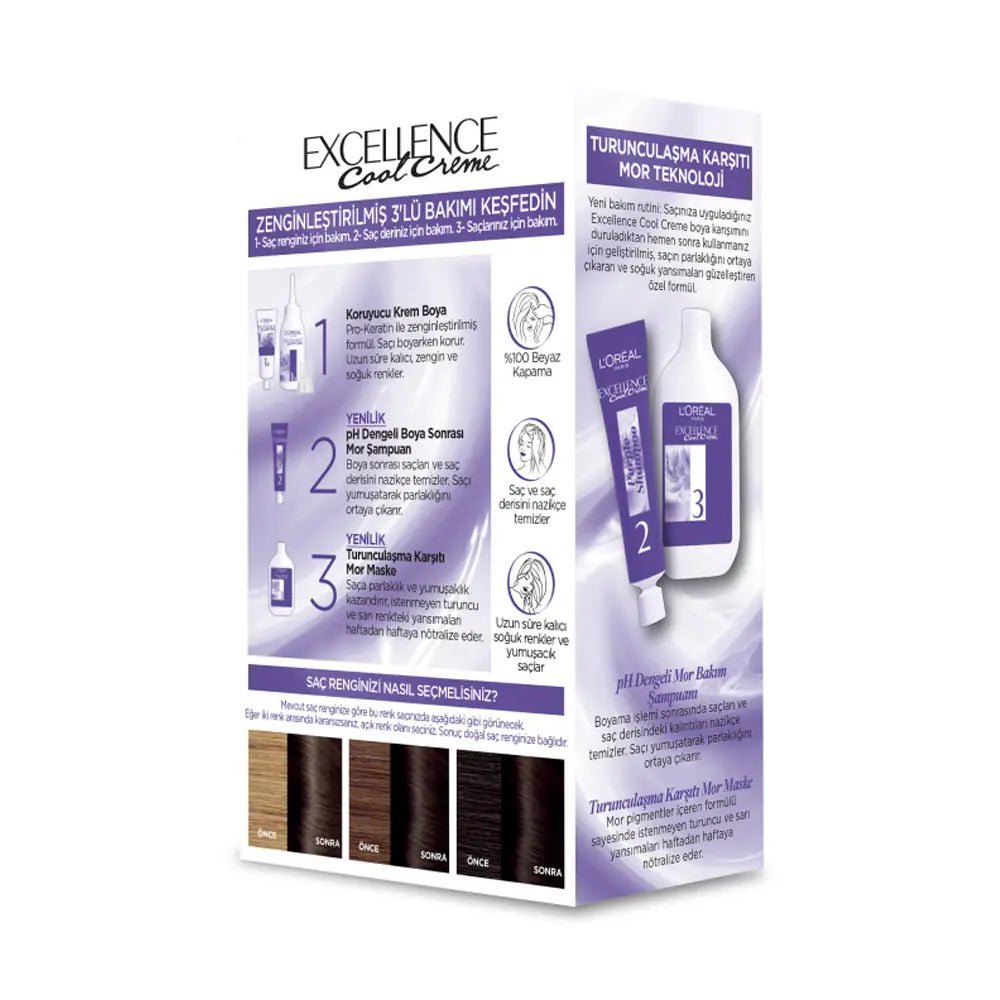 L'Oreal Paris Excellence Cool Creme 4.11 Extra Cool BrownHair CareTorqelo.com