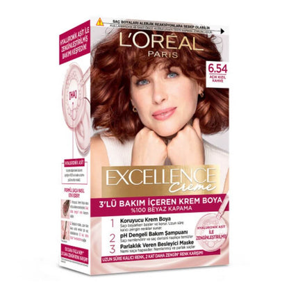 L'Oreal Paris Excellence Creme Gloss Hair Dye 6.54 Light Red Brown by Beauty Care Bag