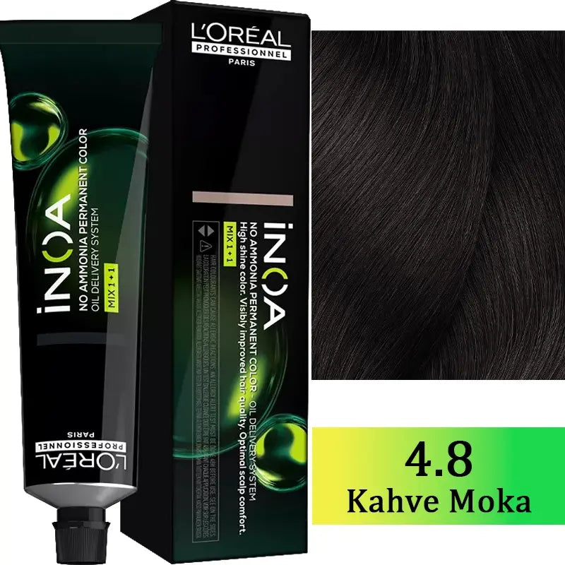 L'Oreal Professionnel Inoa Ammonia-Free Hair Color 4.8 Mocha Brown 60g by Beauty Care Bag