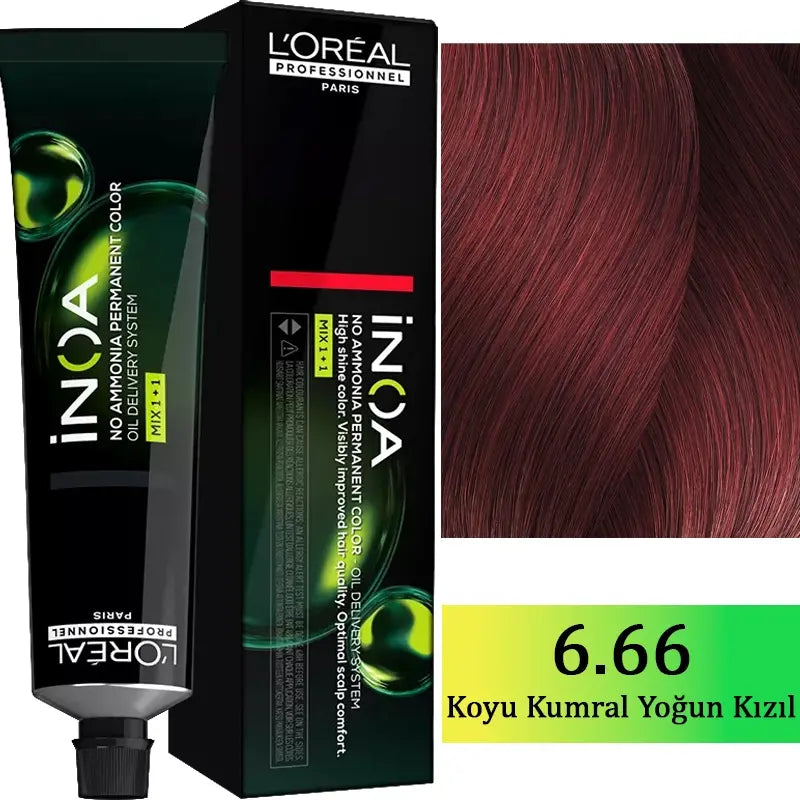 L'Oreal Professionnel Inoa Ammonia-Free Hair Color 6.66 - 60ml by Beauty Care Bag