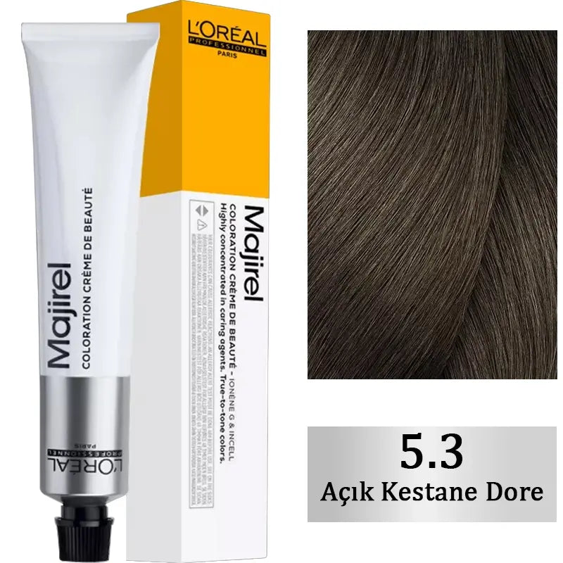L'Oreal Professionnel Majirel Hair Color 5.3 Light Golden Brown 50ml by Beauty Care Bag