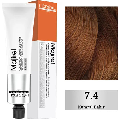 Loreal Professionnel Majirel Hair Dye 7.4 Copper Blonde 60ml by Beauty Care Bag