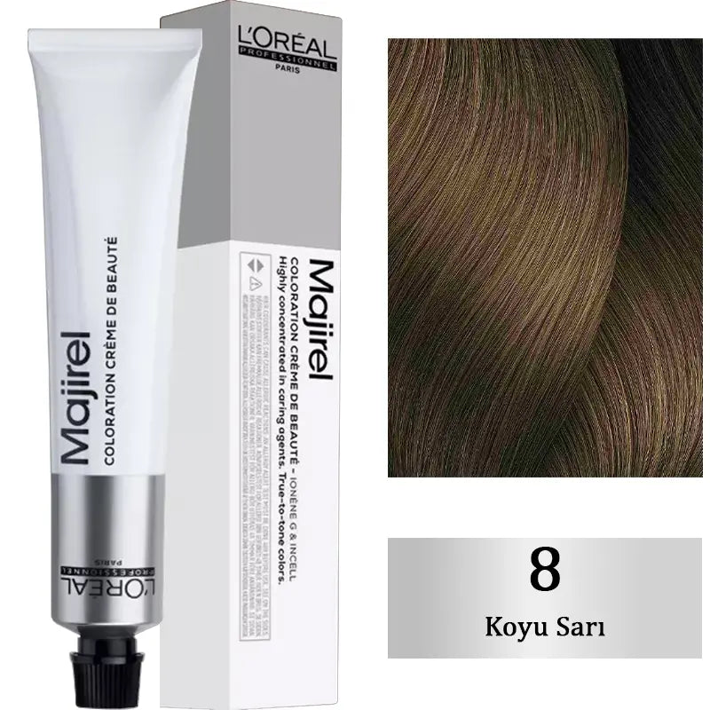 L'Oreal Professionnel Majirel Hair Color Cream 8 Light Blonde 50ml by Beauty Care Bag