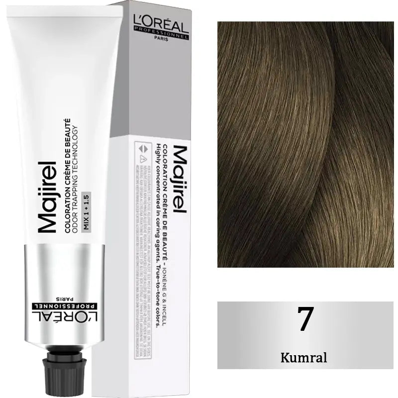 L'Oreal Professionnel Majirel Hair Color Cream 7 Blonde 60ml by Beauty Care Bag