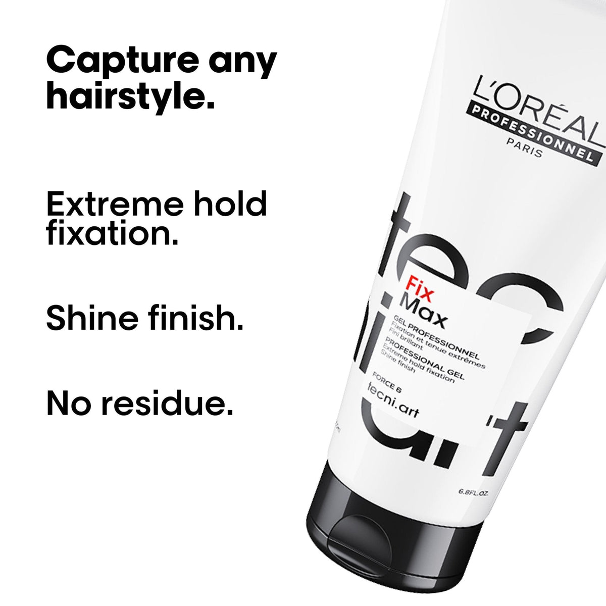 Loreal Professionnel Paris Tecni Art Fix Max Strong Hold Hair Styling Gel 200ml - Long-Lasting, Professional QualityHair StylingTorqelo.com