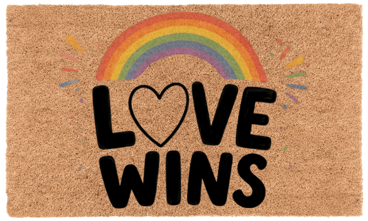 Love Wins Coir MatTorqelo.com