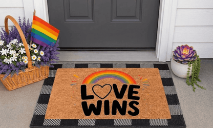 Love Wins Coir MatTorqelo.com