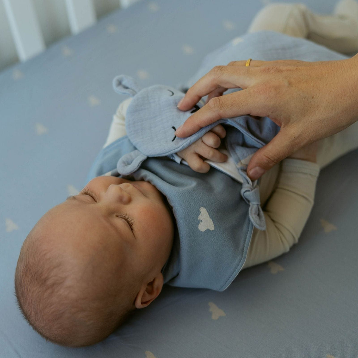 Little one with the Parker Baby Co. Windy muslin lovey