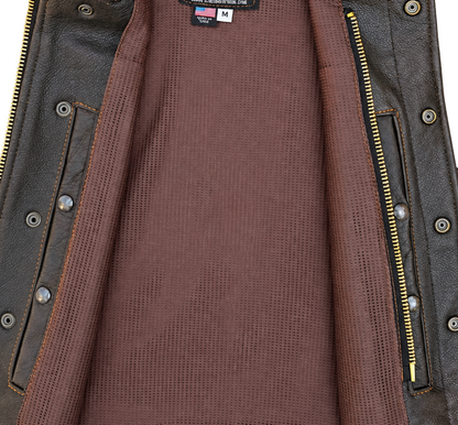 Legendary Lowlife Z Dark Chocolate Leather Vest by Legendary USA