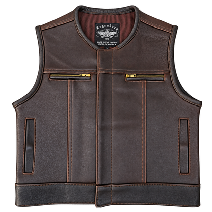 Legendary Lowlife Z Dark Chocolate Leather Vest by Legendary USA