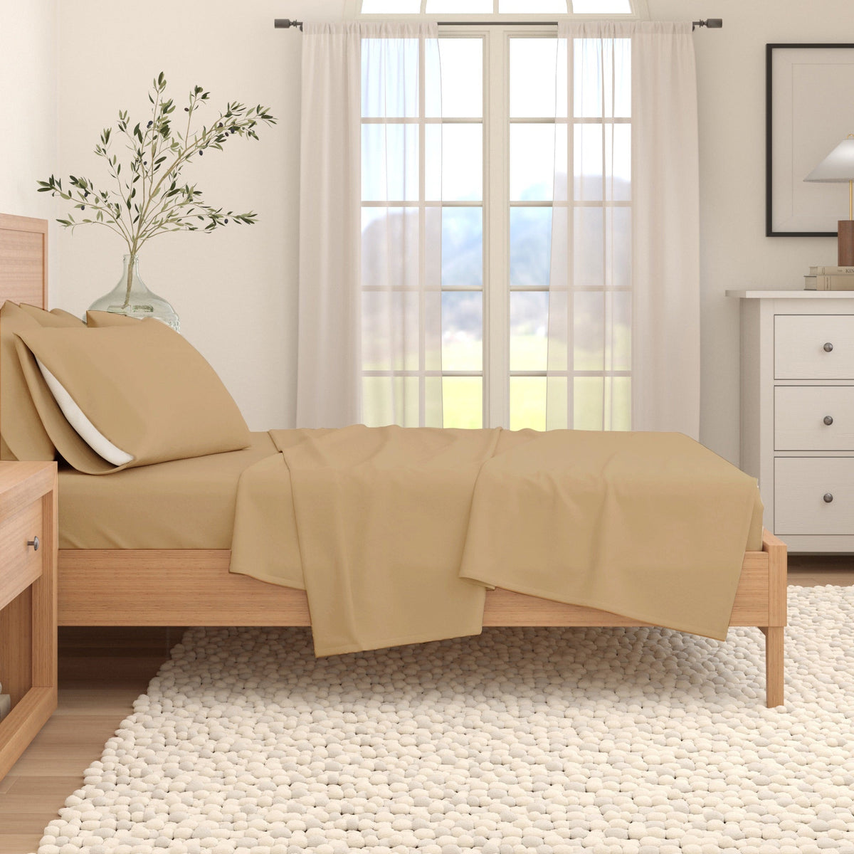 Cotton Solid Flannel Sheet - Nordic Collection by Great Bay Home